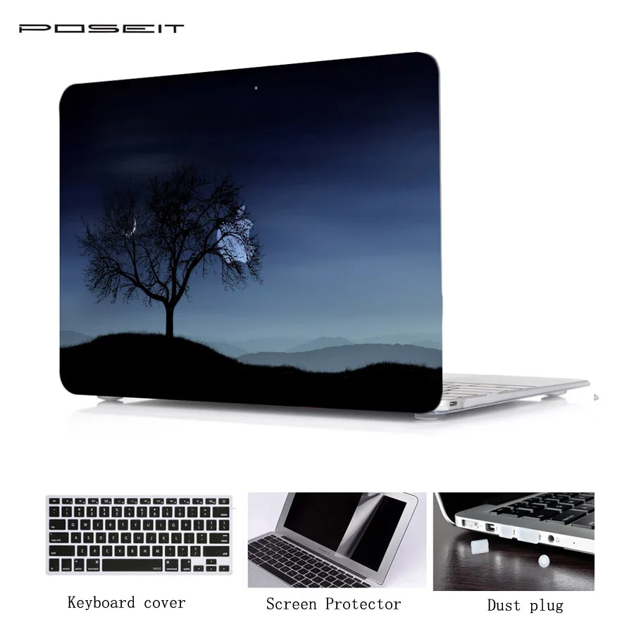 POSEIT масло печати Жесткий чехол для Macbook Air 11 12 13 Pro13 15 с Retina ноутбук матовая