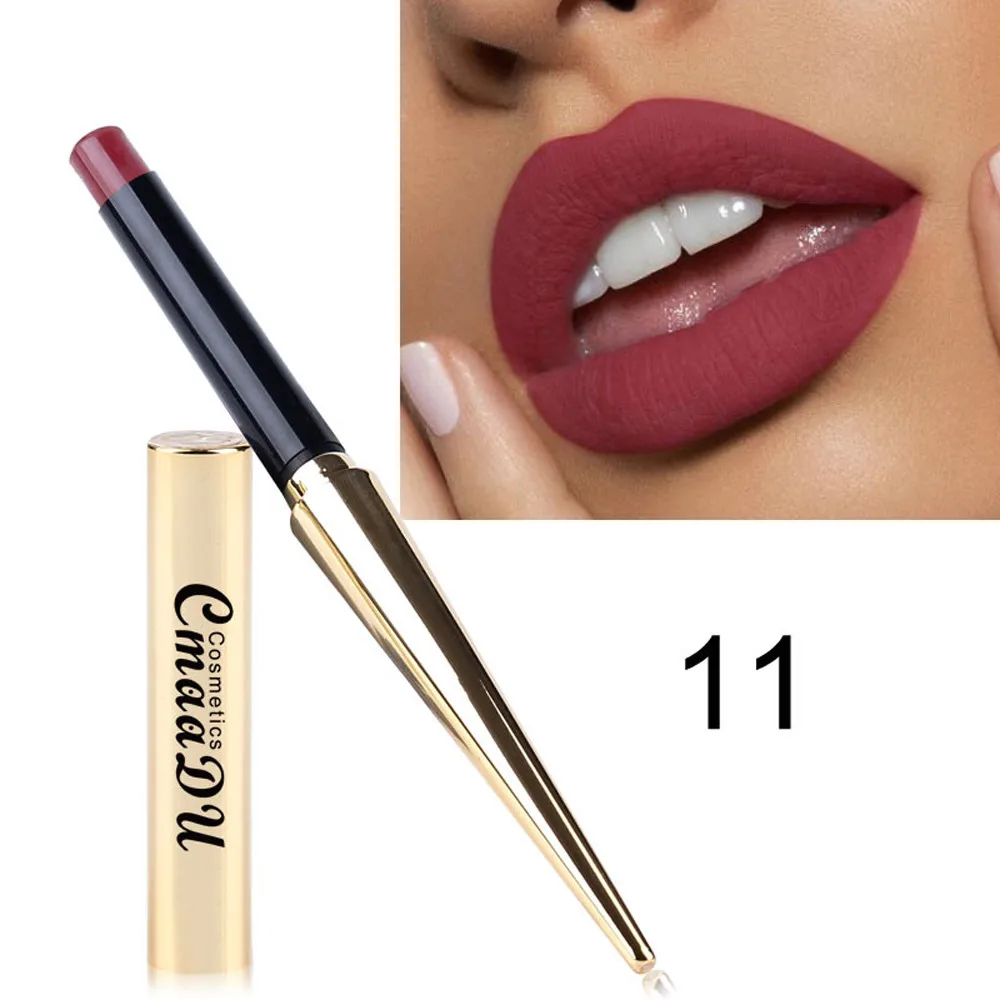 

Lip Gloss 8ml Long-lasting Kiss proof Waterproof Lipstick Matte Pumpkin Color Lipstick Eat Rich cosmetic makeup
