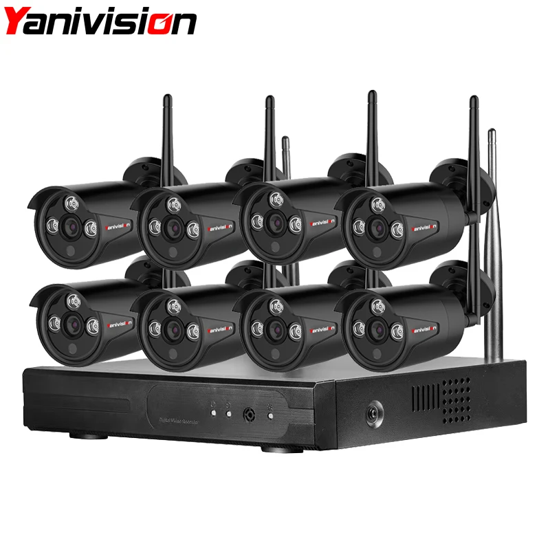  Home Security Camera CCTV System Wireless DVR 8CH IP CCTV Kit HD 1080P P2P IR Night Vision Plug Pla - 32888264291