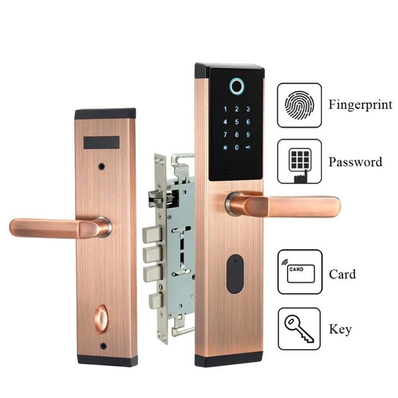  Digital Biometric Fingerprint Lock Keyless Smart Door Lock Fingerprint+Password+RFID Card+Key Unloc - 33045794400