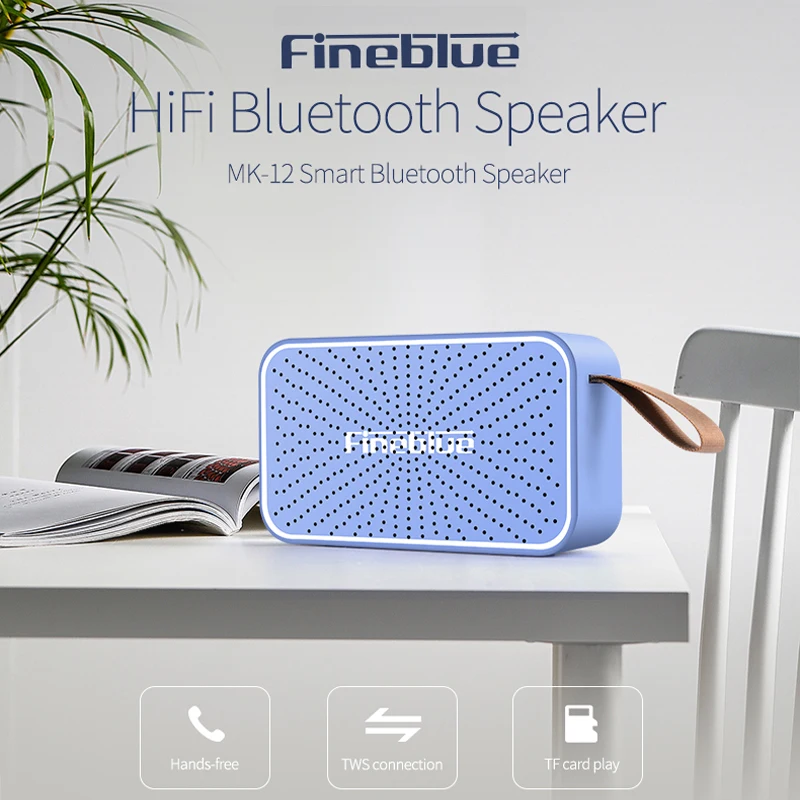 

Fineblue MK12 Wireless Bluetooth Speaker Loudspeaker Super Stereo Deep Bass Subwoofer Support Headset Handsfree Sound Support TF