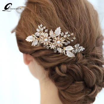 

QUEENCO Fashion en Bridal Hair Comb Floria Pearl Headpiece Wedding Hair Accessories Fashion Jewelry Women's Gift