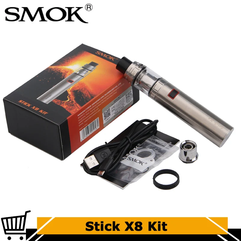 

Оригинал SMOK Stick X8 Vape ручка комплект с 3000 мАч Батарея 4 мл TFV8 X-ребенок бак с X детские M2 X4 электронные сигареты испаритель