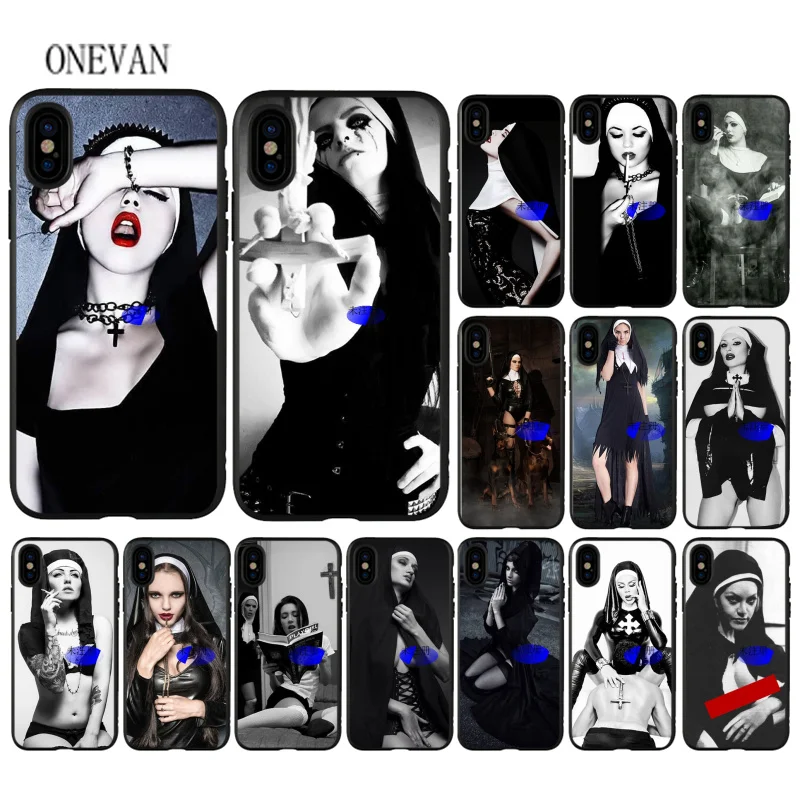 

Zus Stijl Nun Sexy Girl black soft Phone Case for iPhone 7 8 6 6S Plus X XS MAX 5 5S SE XR Cover