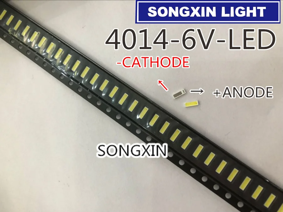 50 шт. для Сеул 4014 SMD СВЕТОДИОДНЫЙ бусины Холодный белый 1 Вт 6В 150mA для ТВ/ЖК-дисплей Подсветка светодиодный Подсветка высокое Мощность RELACE 4020 6V SBHGN2S0E