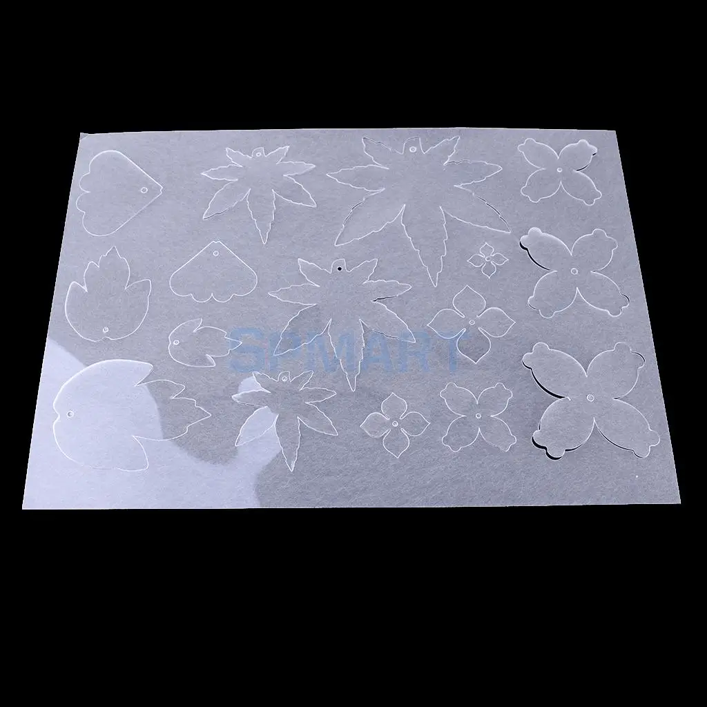 

DIY Hot Shrink Plastic Sheets Drawing Paper Maple Leaves & Flower Handicraft DIY Creative Toy Craft Set White Transparent Color
