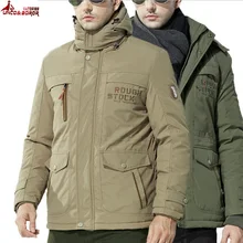 Брендовая зимняя куртка мужская 5XL 6XL Толстая теплая парка с меховым капюшоном военные куртки и пальто ветровка Куртка карго мужская одежда