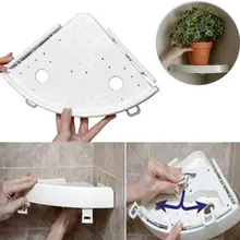 Bathroom Snap Up Corner Shelf Rack Triangle Grip Storage Wall Mount Holder Household Supplies