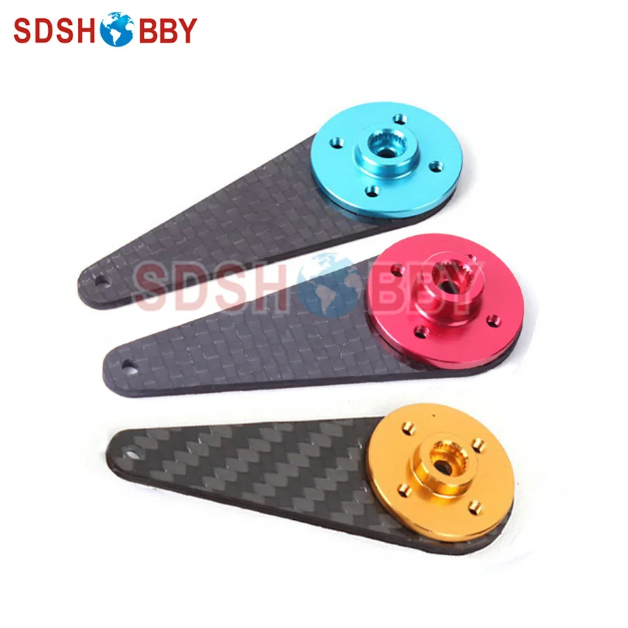 

6STARHOBBY 50mm Carbon Fiber Single Servo Arm with 25T Futaba/ 24T Hitec/ 23T JR Servo Plate for 50-80cc Gasoline Airplane