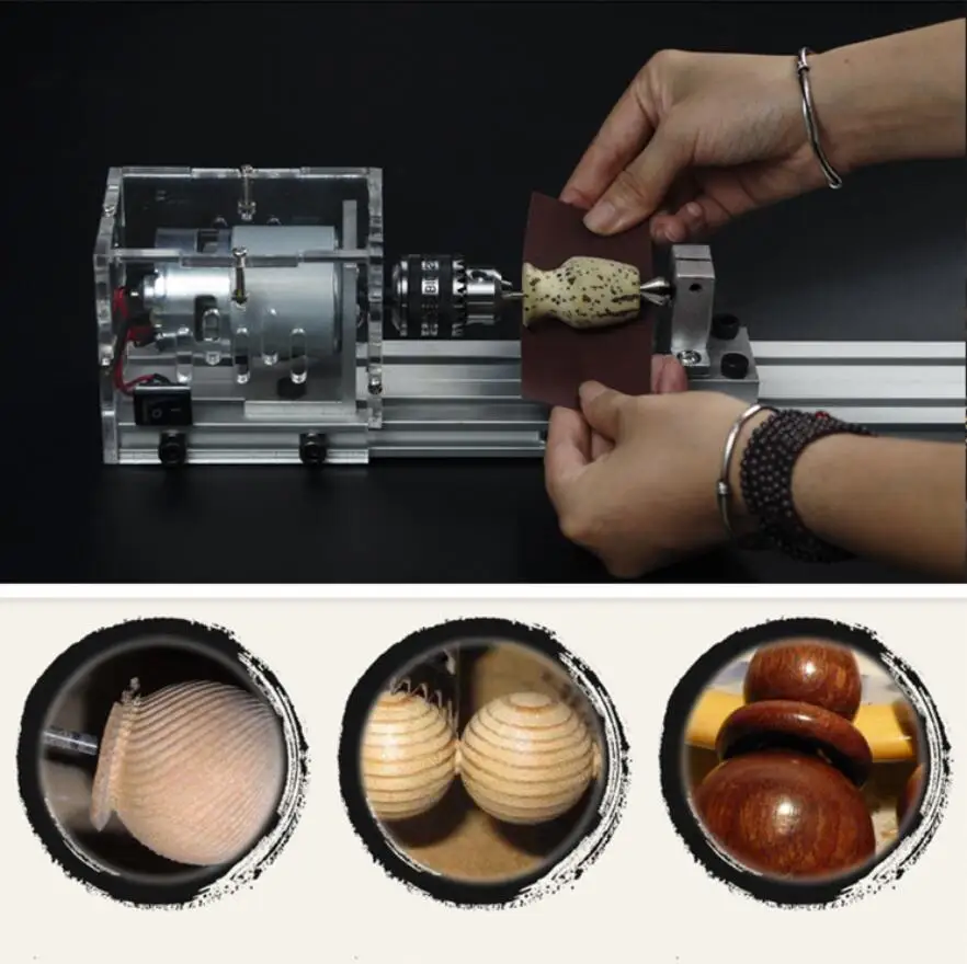 

DIY Woodworking Mini Lathe Table Saw Polisher Machine Tool For Wood Soft Metal Plastic