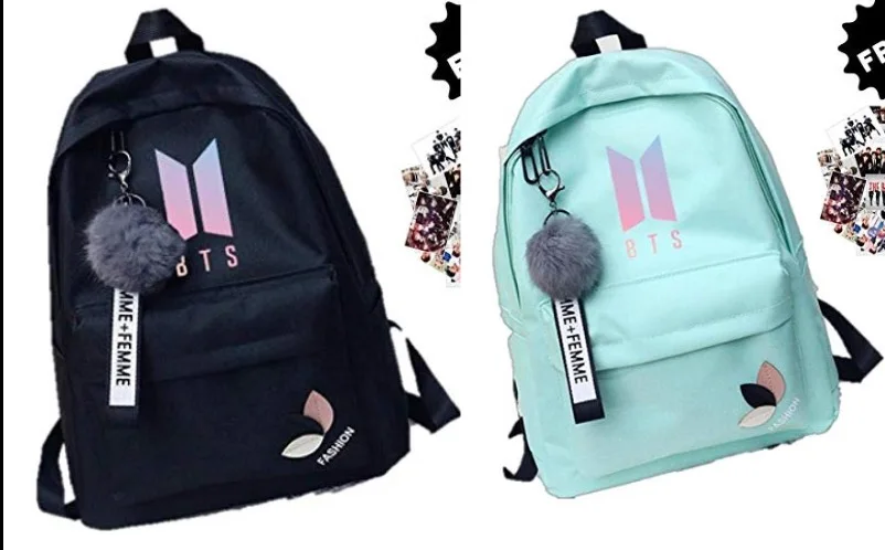 

Spring new kpop Bangtan Boys suga v jimin Canvas backpack Lady bags Korean version College style student bag traveling backpack