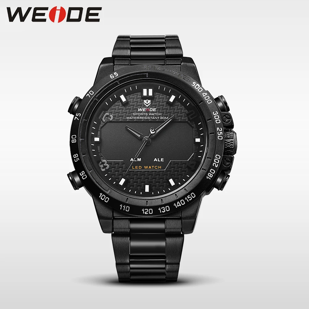 

WEIDE steel series watches mens watches top brand luxury sport led digital shockproof waterproof watch black quartz watch clock