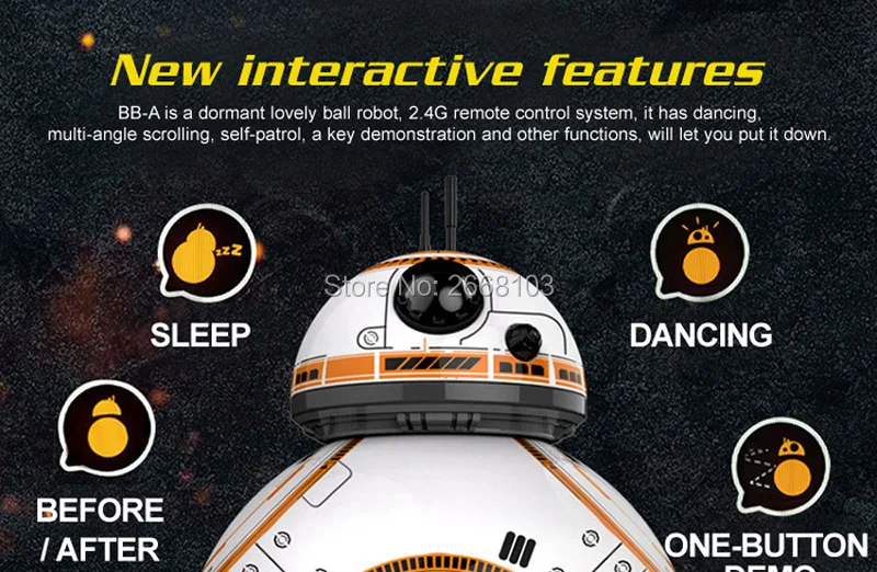 Обновленная модель мяч Звездные войны RC BB-8 робот-дроид BB8 Интеллектуальный робот 2,4G дистанционное управление игрушки для девочек Подарки со звуком действия