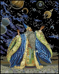 

14/16/18/27/28 Top Quality Beautiful Lovely Counted Cross Stitch Kit Planetarius Scarlet Wizard Magician Magic