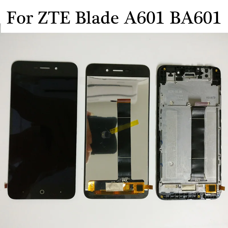 

100% Test For ZTE Blade A601 BA601 LCD Display with Touch Digitizer Assembly With Frame replacement black free shipping