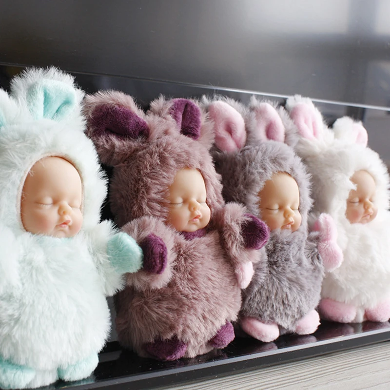 Baby Small Plush Toy Kids Lovely Silicone Doll Born Reborn Sleeping Dolls Stuffed Animals Bear Rabbit Soft Alive Babies Toys (4)