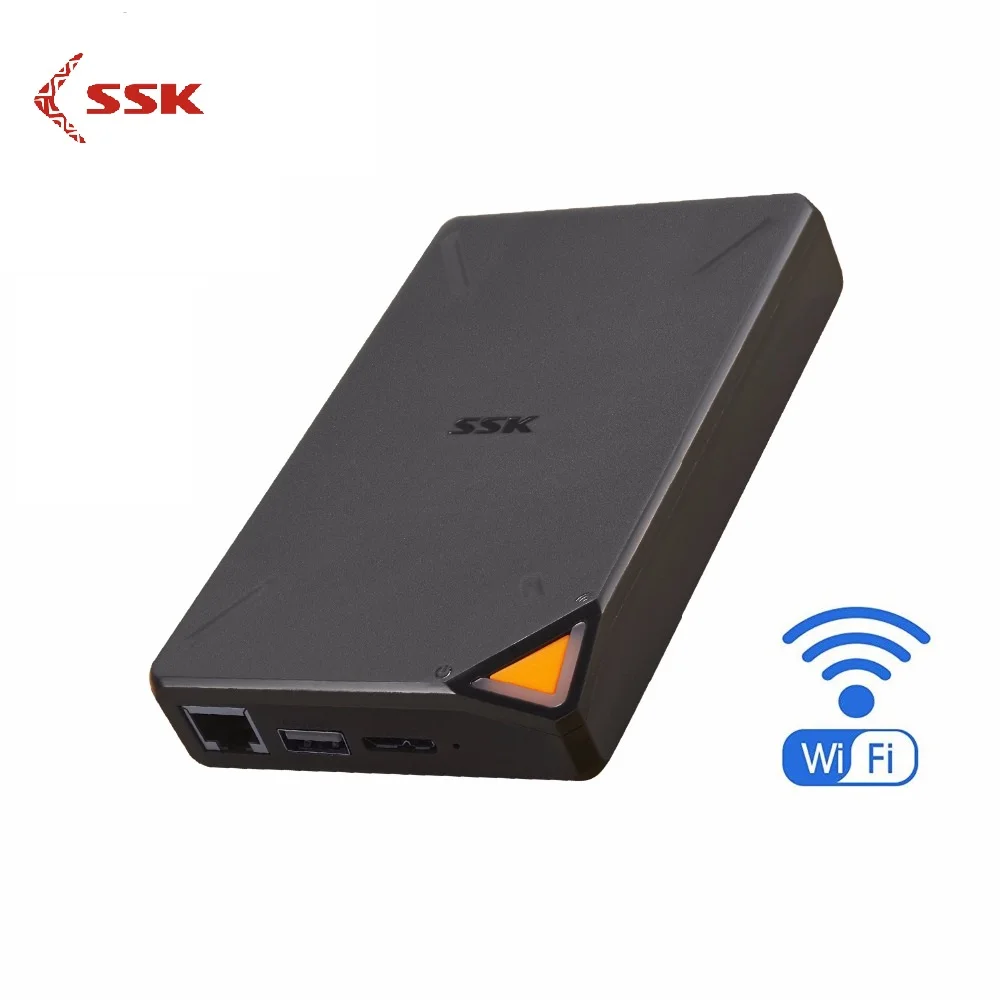 SSK Portable Wireless External Hard Drive Hard Hisk Smart Hard Drive 1TB 2TB Cloud Storage 2.4GHz WiFi Remote Access HDD Case