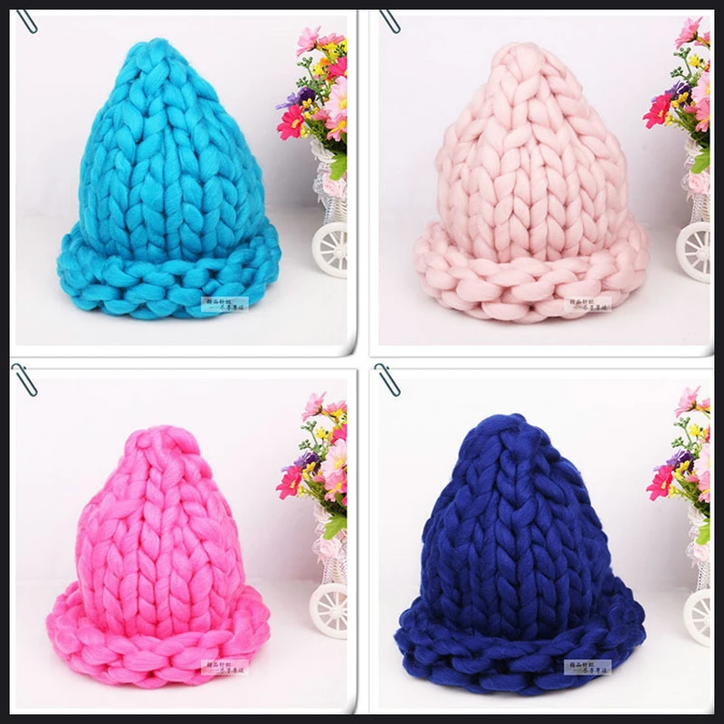 

Classic Korean Fashion Big Yarn Hat 100% Arcylic Hand Made Cute Skullies & Beanies Hat For Adult