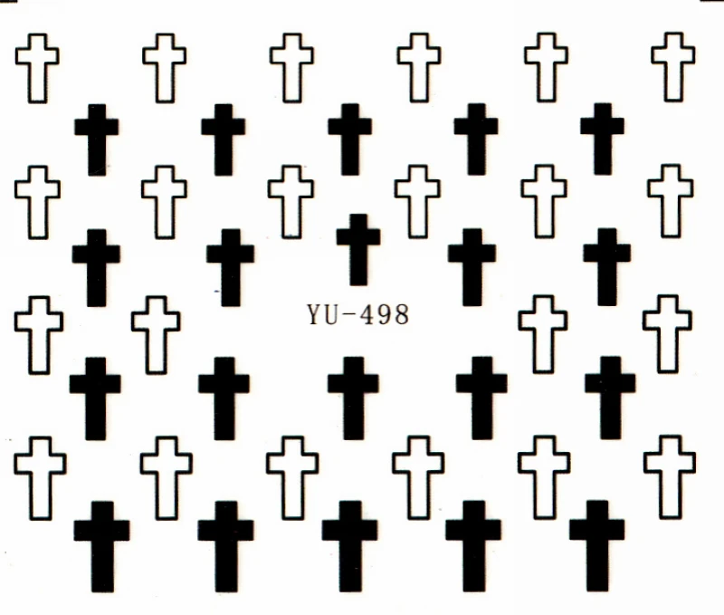 6 упак./лот переводка Нейл-арт ногтей Наклейка для переноса черный Количество сердце крест Алфавит YU495-500