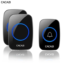 Cacazi campainha sem fio, à prova d' água casa inteligente luz led campainha de chamada 300m bateria remota 60 toques 5 volume us tomada ue