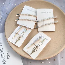 2 шт./компл. Заколки для волос для девочек с длинным рукавом в виде рыбьей чешуи и жемчуга линии зажимов для челки боковой зажим Винтаж заколка для волос G0405