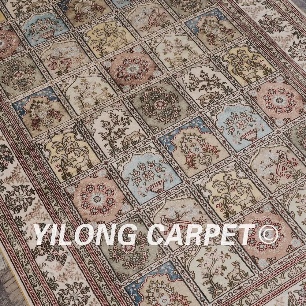 YILONG 4 'x 6 'isfahan ковер из шелка всесезонный ручной работы утонченный с узелками