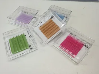 

Makeup Colored eyelashes Natural False Eyelashes colorfu Individual Eyelash Extension free shipping