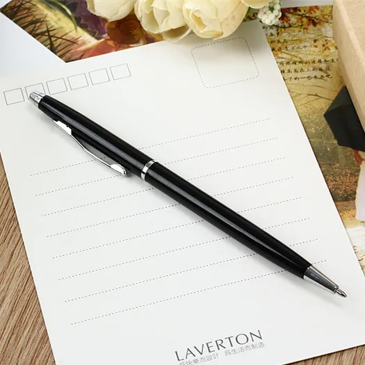 

5 Pcs/Lot New Arrival Stainless Steel Rod Rotating Metal Ballpoint Pen Commercial Ballpoint Pen Gift Stationery Free Shipping