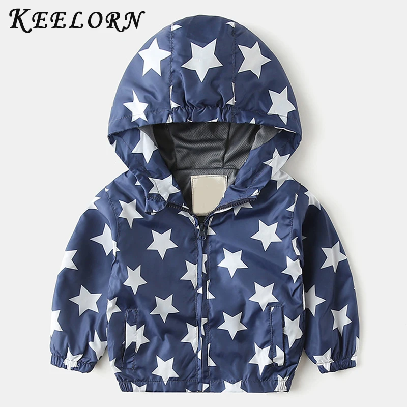 

Keelorn Boys Dinosaur Coat Hooded Sun Water Proof Children's Jacket for 2019 Spring Autumn Cartoon Kids Clothes Clothing Outwear