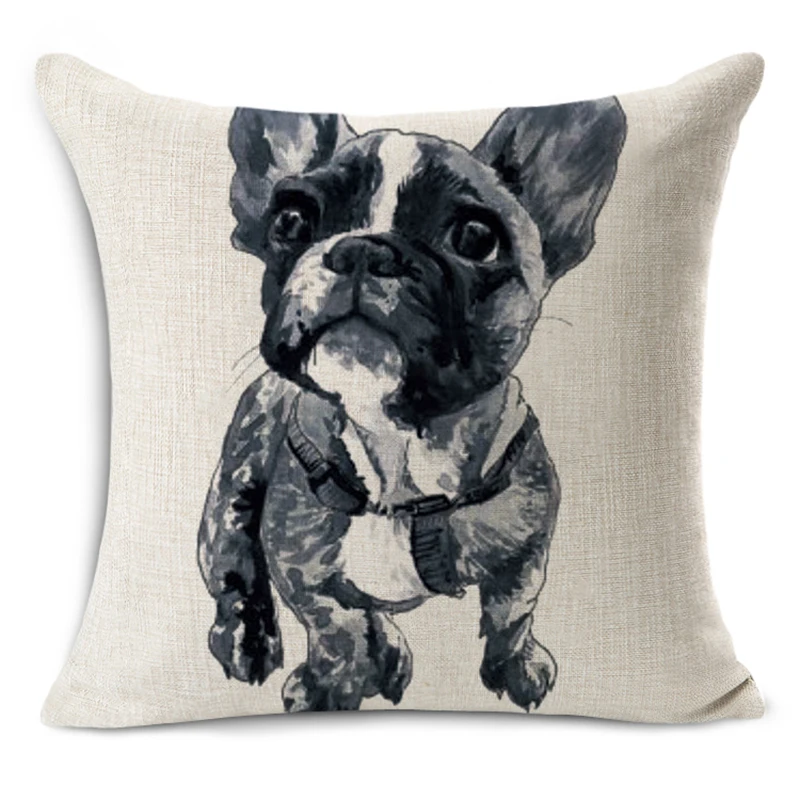 Linen Cotton Decorative Dog Printed Chair Cushion Throw Pillows Bulldog Pillow Cojines Vintage Nordic Style Kids Decoration Linen Cotton Decorative Dog Printed Chair Cushion Throw Pillows Bulldog Pillow Cojines Vintage Nordic Style Kids Decoration