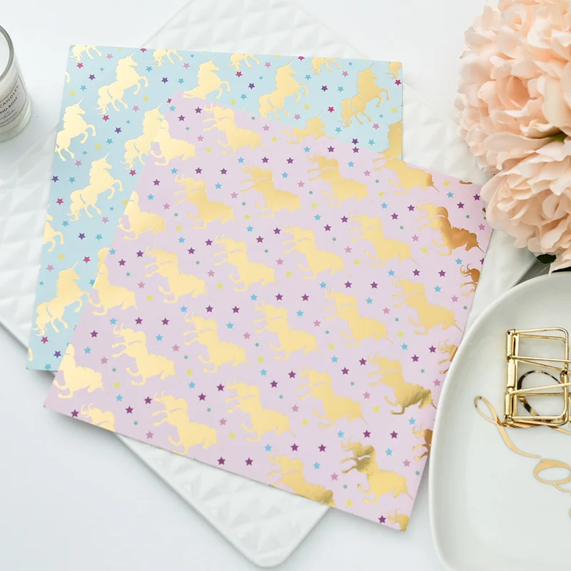 Günstig ZFPARTY 30 stücke einseitige Gedruckte UV Gold Pulver Schöne Muster Kreative Papercraft Kunst Papier Handgefertigte Scrapbooking Kit Set