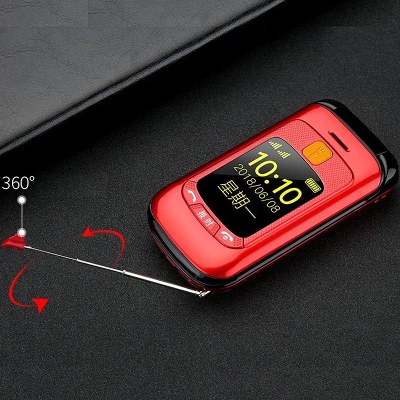 Flip doble pantalla Dual SIM SOS clave velocidad Dial táctil escritura ruso teclado FM Senior teléfono móvil para personas mayores Flip doble pantalla Dual SIM SOS clave velocidad Dial táctil escritura ruso teclado FM Senior teléfono móvil para personas mayores