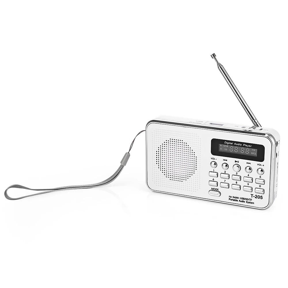 T 205 мини цифровая стереоколонка FM Музыкальный радиоплеер подставка для