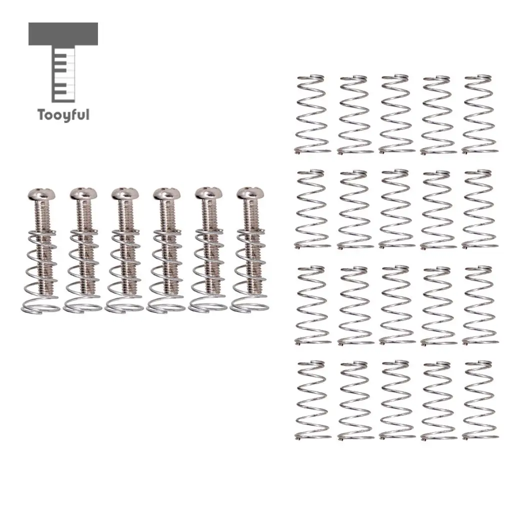  Iron Guitar Bridge Tailpiece With Mounting Screws Guitar Pickup Mounting Springs for Electric Guitar Bass Parts Silver