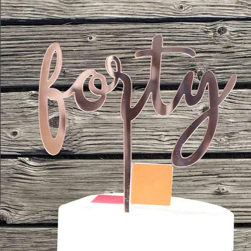 

40 Forty Birthday Cake Topper Acrylic Rose Gold 40th Birthday Age Cake Topper 40th Birthday Party Decoration Supplies