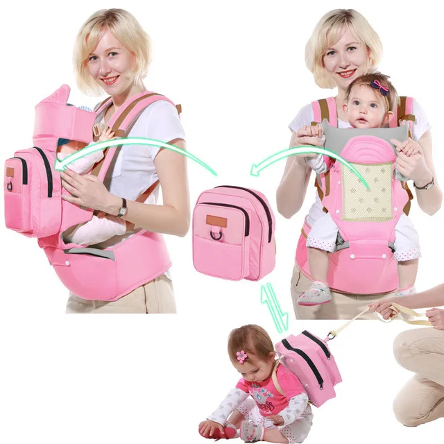 Многофункциональная переноска для малыша 1-48 м Детский рюкзак эргономичный ортопедический рекомендованный кенгуру детский слинг - Цвет: pink