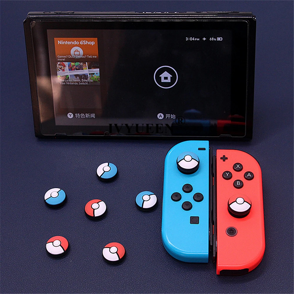 IVYUEEN для Nintend переключатель NS JoyCon аналоговый защитная накладка джойстик шапки для Joy-Con контроллер Pokeball Красный Синий Ручка крышка