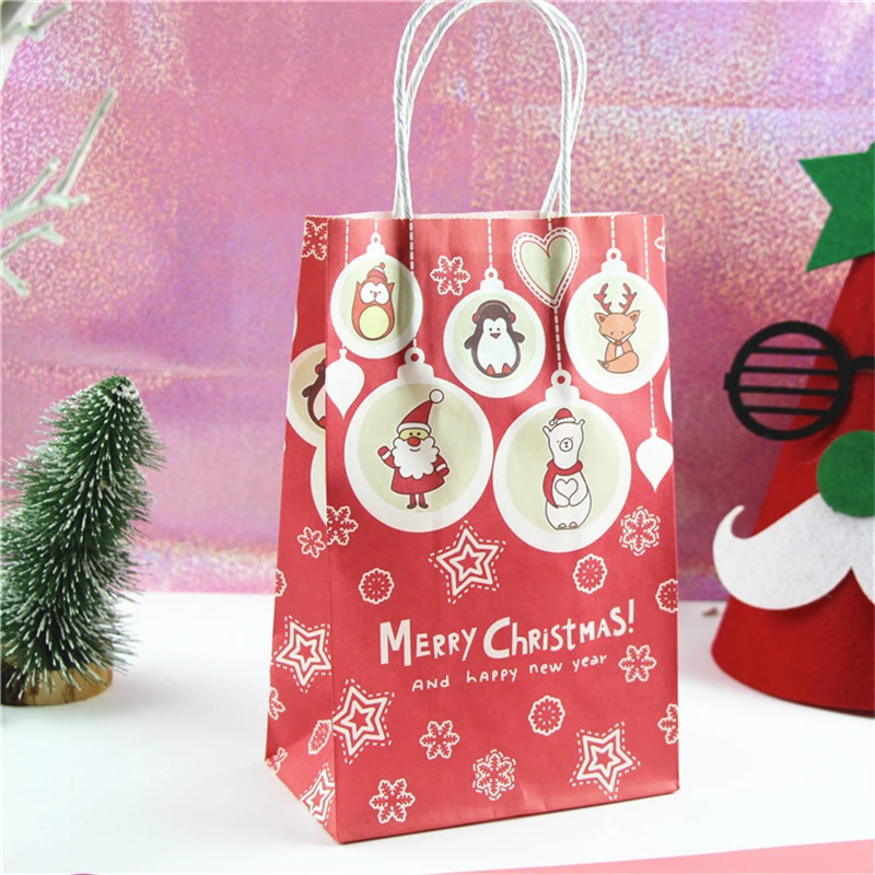 1PCS Christmas Decorations Christmas Gift Bag Paper Bag Candy Bags Hand