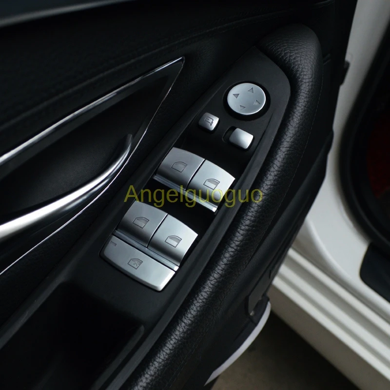 Angelguoguo Car interior Window Glass lifter button trim sequins stickers for BMW 1 3 5 6 7 series 5GT X1 X3 X4 X5 X6
