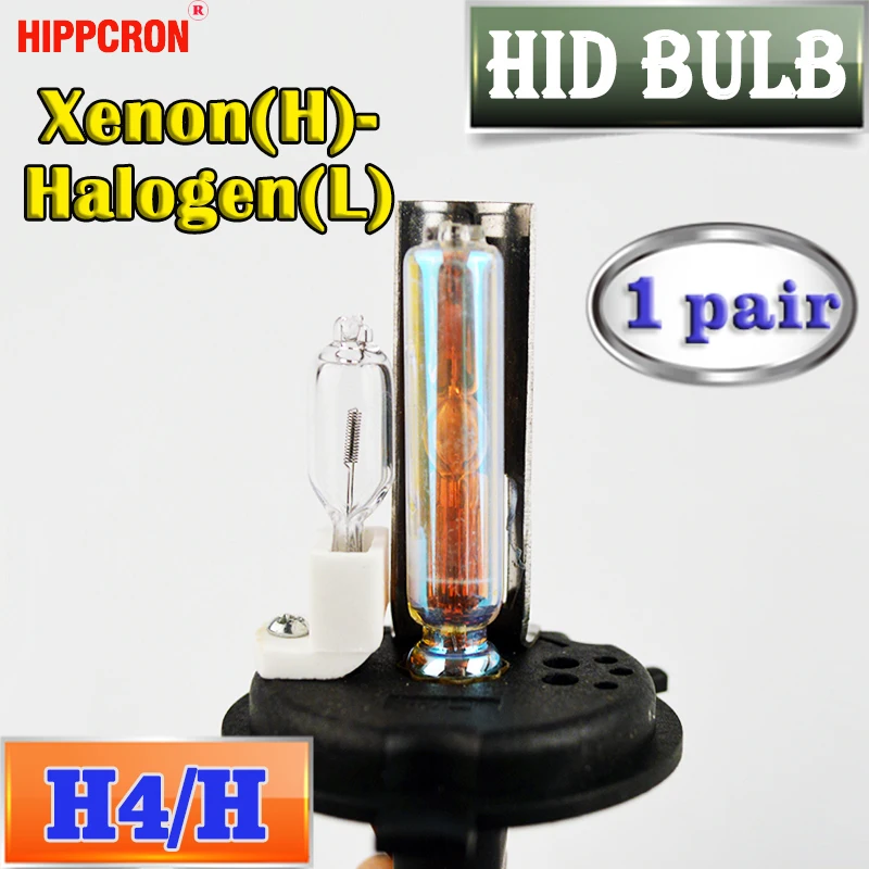 

hippcron H4/H XENON Halogen HID Bulb AC Car H4-2 Hi/Lo XENON(High Beam) Halogen(Low Beam) 12V 35W 3000K 6000K 8000K 10000K 2 PCS