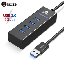 Biaze usb-хаб, мульти USB 3,0, разветвитель, док-станция, 4 порта, несколько usb-портов, расширитель для ноутбука, ПК, компьютера, высокоскоростной концентратор OTG USB 3,0