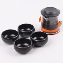 Китайский чайный сервиз белый черный зеленый керамический дорожный чайный сервиз для женщин и мужчин прочный домашний офисный семейный фарфоровый послеобеденный чайный сервиз