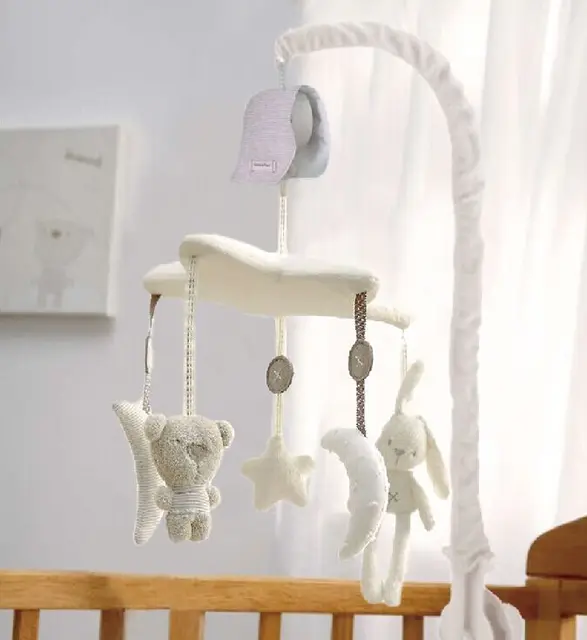 Baby Crib Musical Mobile Cot Bell Music Box with Holder Arm Baby Bed