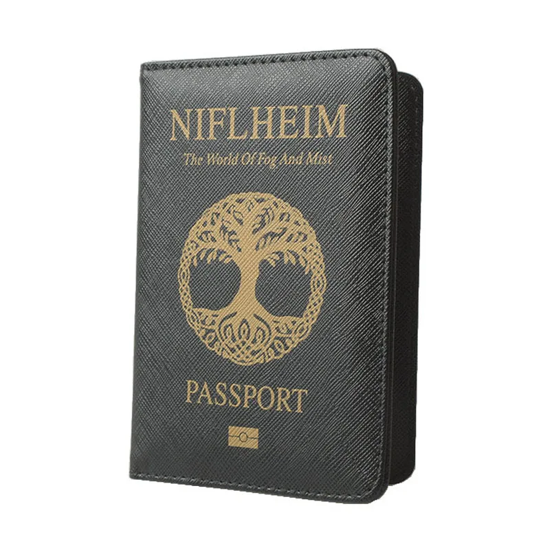 DIKEDAKU Niflheim держатель для паспорта мужчин Rfid Крест шаблон из искусственной кожи