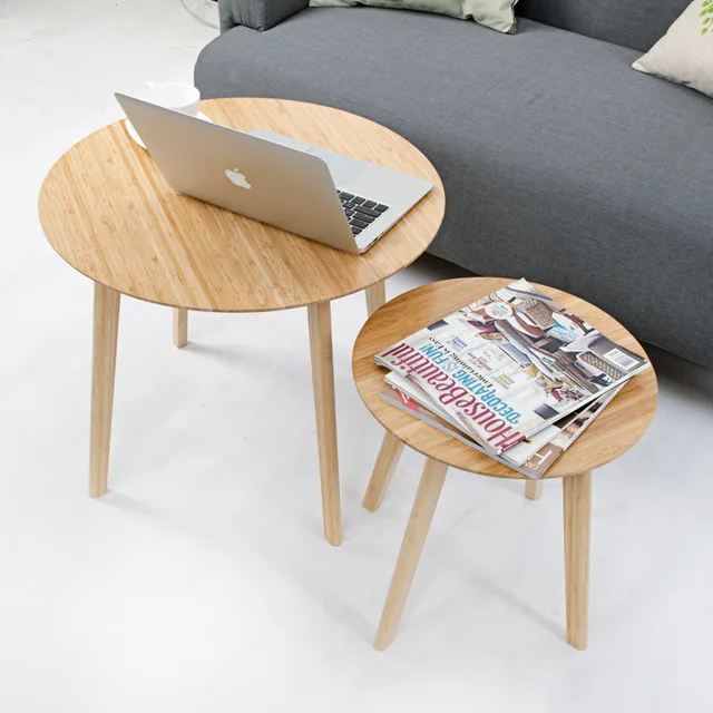 Modern Small Round Bamboo Coffee Tea Table Sofa Side Edge Modern Small Round Bamboo Coffee Tea Table Sofa Side Edge Casual Tatami Desk Nordic Living