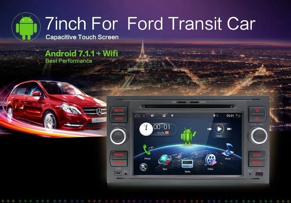 Flash Deal Bosion 2DIN Car DVD Player Multimedia For Ford Fiesta Ford Focus 2 Mondeo 4 C-Max S-Max FusionTransit Radio GPS Navigation 8