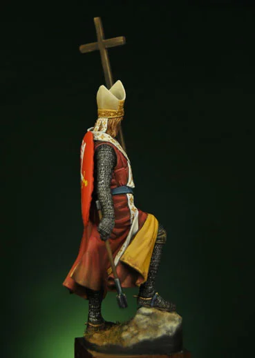 Сборная Неокрашенная шкала 1/24 75 мм Бишоп воин-XIII век Солдат Рисунок история смолы модель миниатюрный комплект
