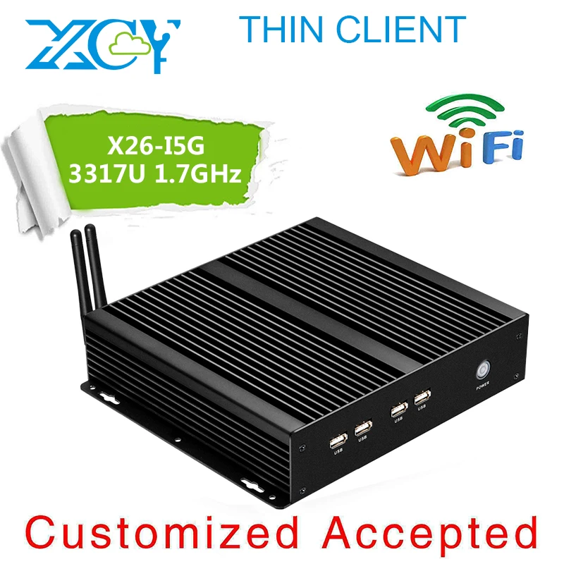 highest cost effective mini desktop pc x26-i5G i5-3317u 4g ram 128g ssd HDMI+VGA with wifi and windows7 with aluminum alloy pc