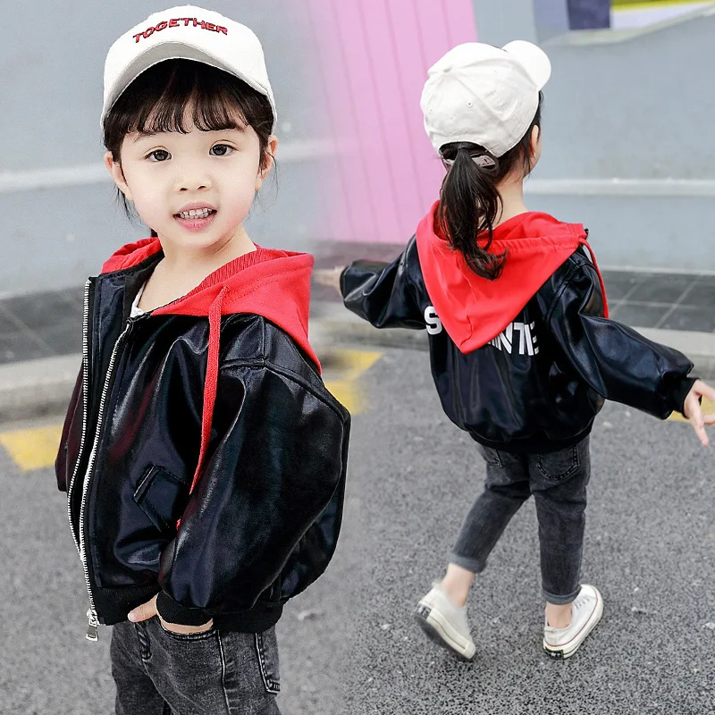 Флисовая Куртка для маленьких мальчиков и девочек коллекция года, Весенняя кожаная ветровка в Корейском стиле верхняя одежда для малышей для детей возрастом 2, 3, 4, 5, 6 лет