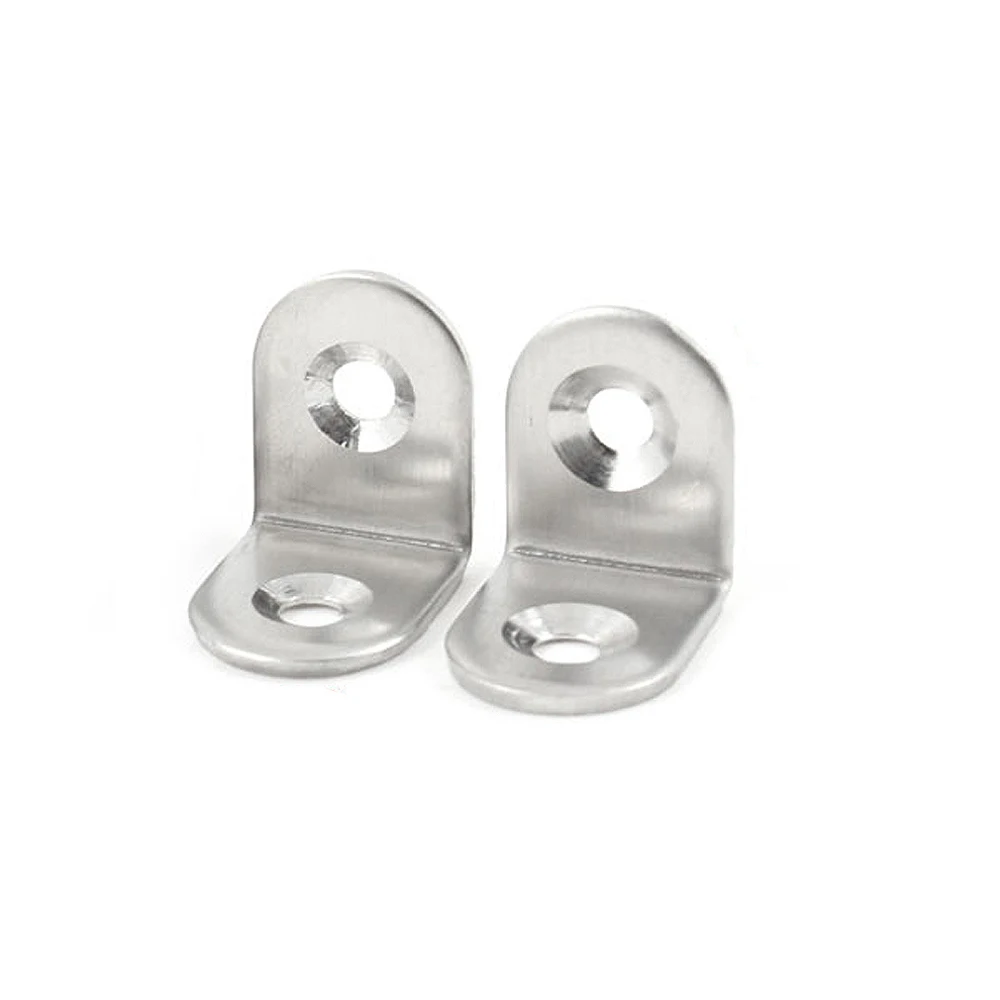 

Wholesale promotion 10 Pcs 20mm x 20mm Round End 90 Degree Corner Bracket Silver Tone